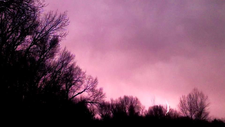 Pink Sky and Lightning
